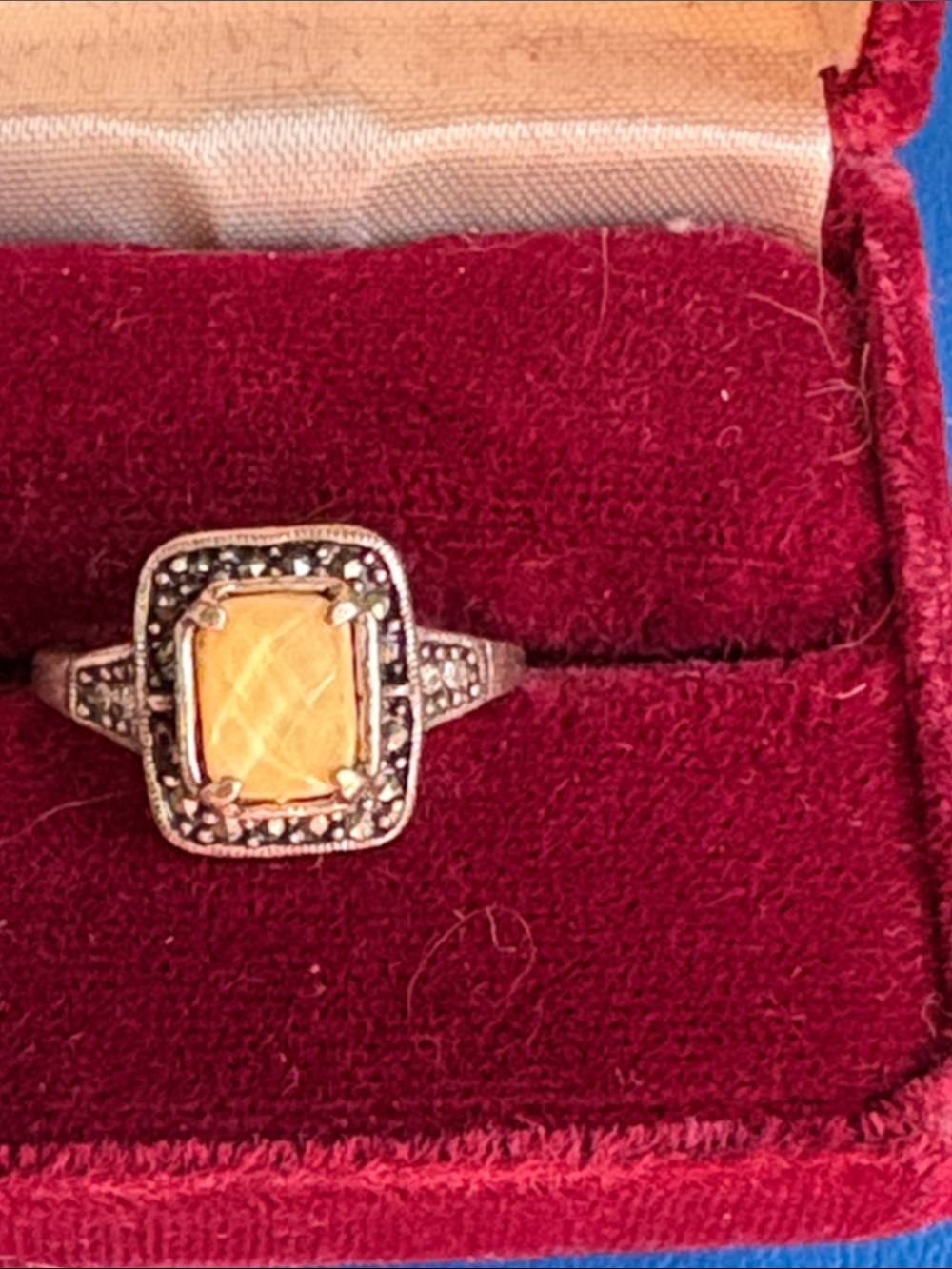 Sterling Silver Yellow Gemstone Halo Ring